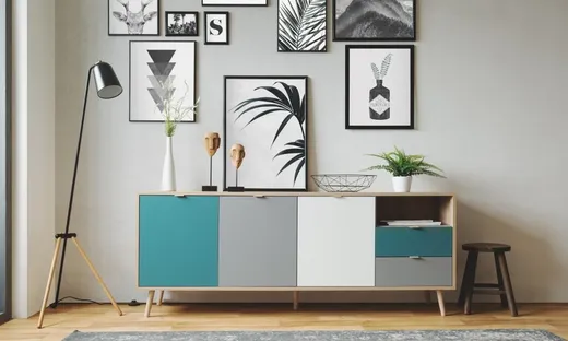 Komoda 3-drzwiowa z dwiema szufladami CUBA 2S3D