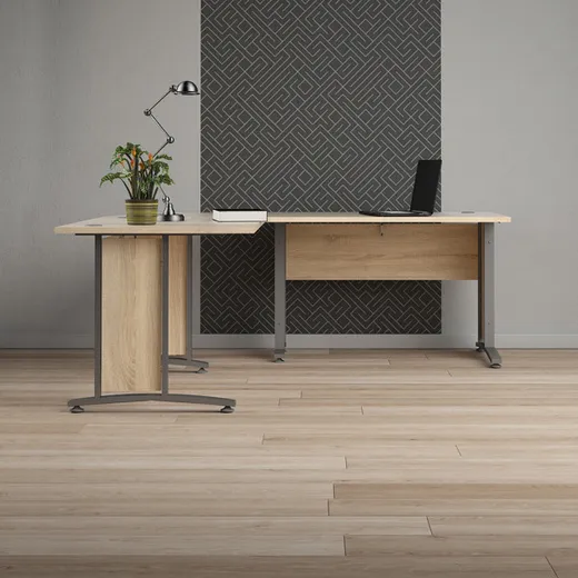 Biurko narożne PRIMA 230x200 - dąb sonoma/biały