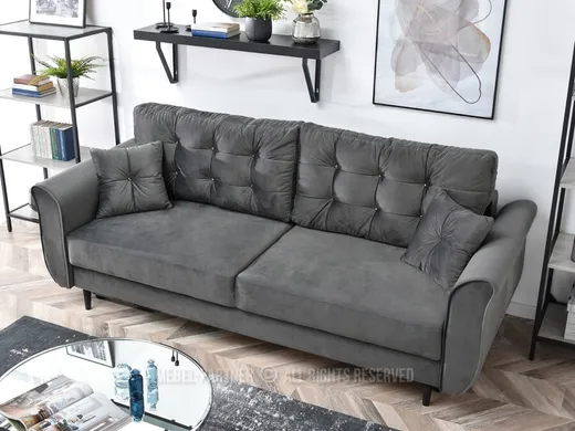Sofa z pojemnikiem i funkcją spania LANTI - szary