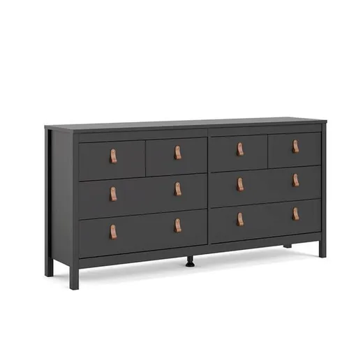 Komoda MADRID 4+4 8 szuflad - czarny mat