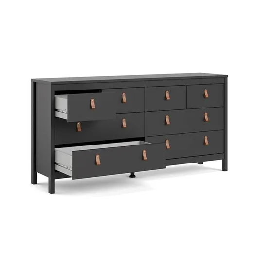 Komoda MADRID 4+4 8 szuflad - czarny mat