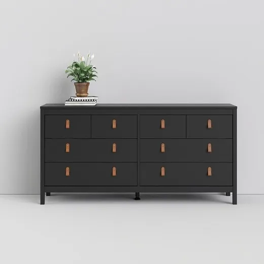 Komoda MADRID 4+4 8 szuflad - czarny mat