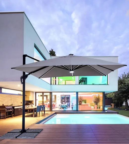 Parasol do ogrodu INES CHARC LED 3x3