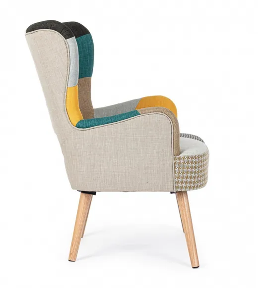 Fotel GALATEA QUEEN - patchwork