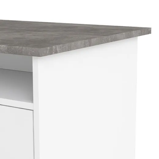 Biurko 1-drzwiowe z czterema szufladami FUNCTION 4S1D - biały/beton