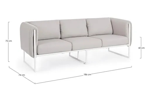 Sofa ogrodowa PIXEL - piaskowy/biały