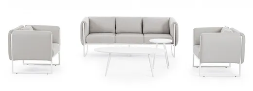 Sofa ogrodowa PIXEL - piaskowy/biały