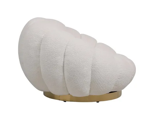 Fotel obrotowy FLOREL WHITE - biały/złoty