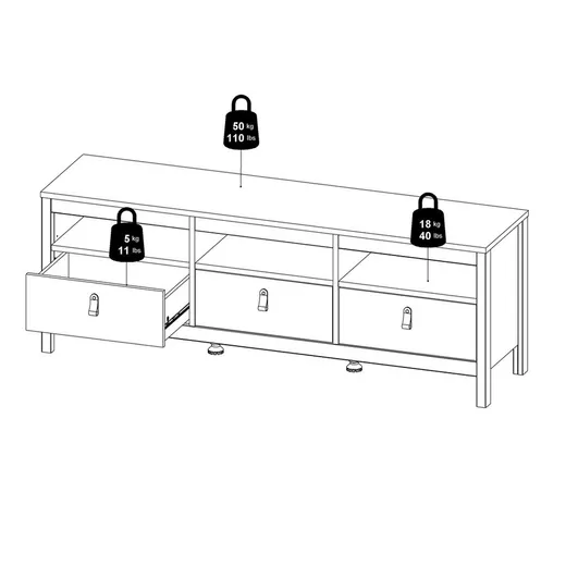 Szafka RTV z szufladami MADRID - jackson hickory