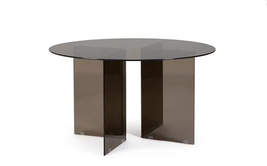 Stół okrągły szklany IRIDE AMBER 130 cm