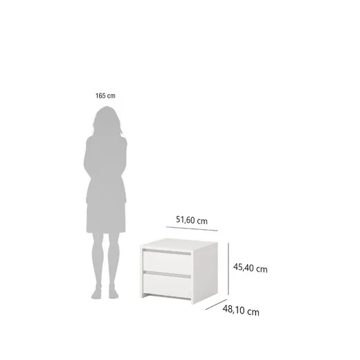Szafka nocna NEXT 2 szuflady - biały mat