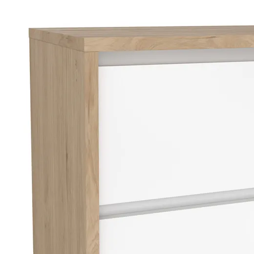 Komoda NEXT 3 szuflady - biały połysk/jackson hickory