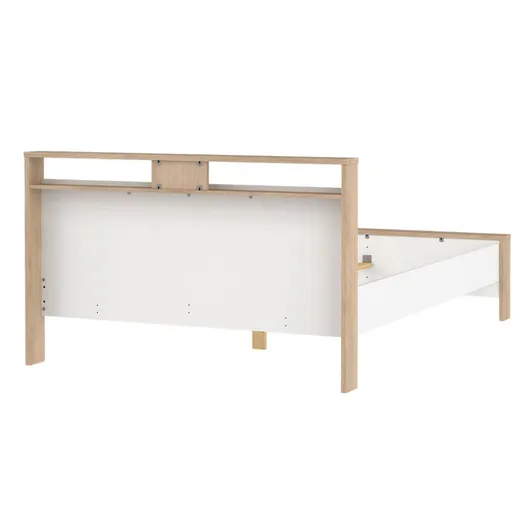 Łóżko NEXT 140x200 - biały połysk/jackson hickory