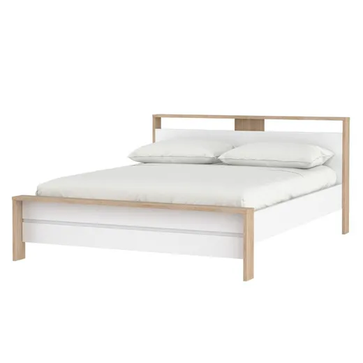 Łóżko NEXT 160x200 - biały połysk/jackson hickory