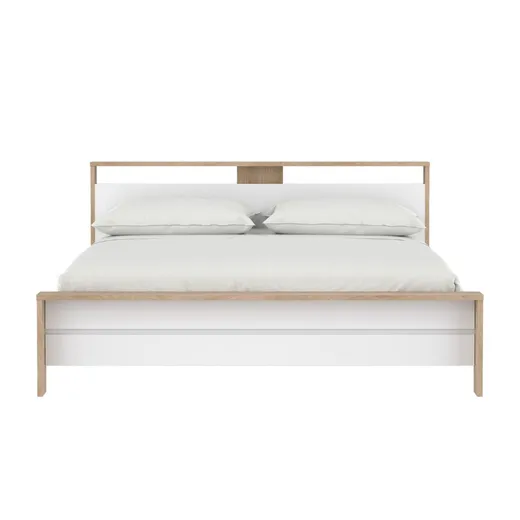 Łóżko NEXT 180x200 - biały połysk/jackson hickory