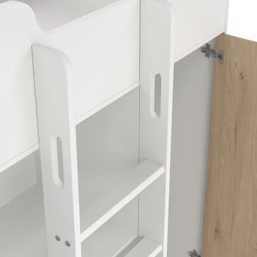 Łóżko piętrowe LYON 90x200 - biały/jackson hickory