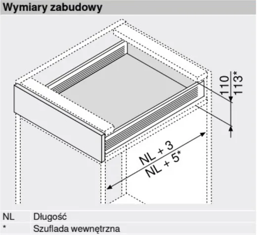 Szuflada METABOX / wys. M=86 mm / dł. 45 cm / 25 kg / wysuw 75% / kremowy