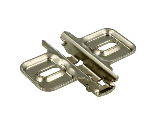 Prowadnik krzyżakowy do zawiasu CLIP - nikiel / dyst. 0 mm / wys. 8.5 mm / regul. wysokości / bez Euro