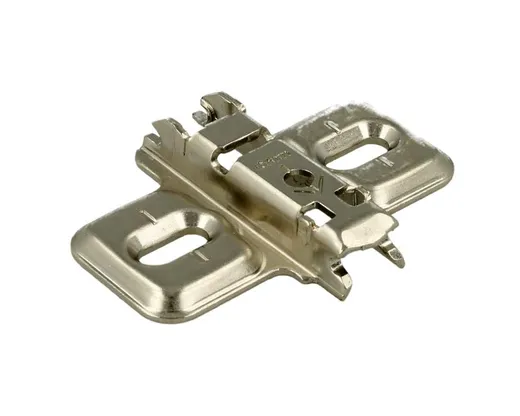 Prowadnik krzyżakowy do zawiasu CLIP - nikiel / dyst. 0 mm / wys. 8.5 mm / regul. wysokości / bez Euro
