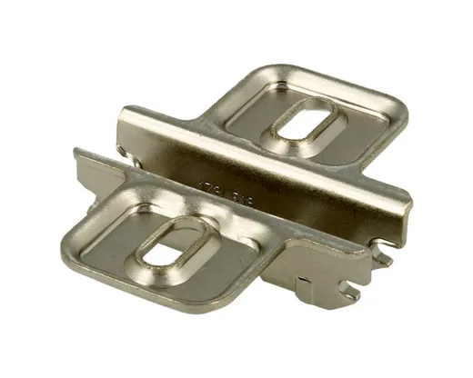Prowadnik krzyżakowy do zawiasu CLIP - nikiel / dyst. 3 mm / wys. 11.5 mm / regul. wysokości / Spax