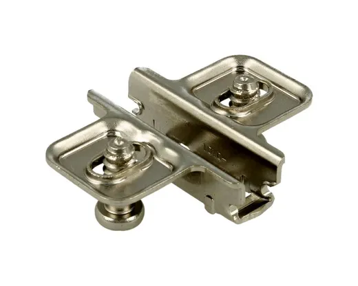 Prowadnik krzyżakowy do zawiasu CLIP - nikiel / dyst. 3 mm / wys. 11.5 mm / regul. wysokości / z Euro