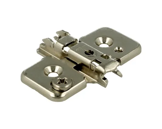 Prowadnik krzyżakowy do zawiasu CLIP - nikiel / dyst. 0 mm / wys. 8.5 mm / regul. mimośrodowa