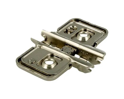Prowadnik krzyżakowy do zawiasu CLIP - nikiel / dyst. 0 mm / wys. 8.5 mm / regul. mimośrodowa