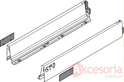 Tandembox INTIVO Boki Wys.M=83mm dł.45cm INOX Blum