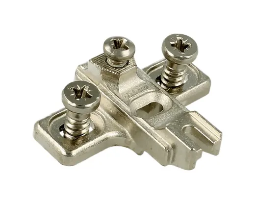 Prowadnik MODUL do zawiasów drzwi równoległych - nikiel / dyst. 3 mm / wys. 12.2 mm / regul. wysokości / z Euro