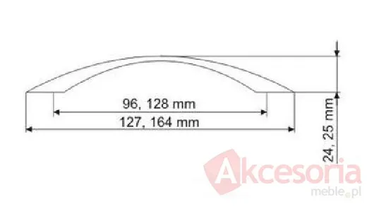 Uchwyt US26 nikiel satynowy Rozstaw 192mm