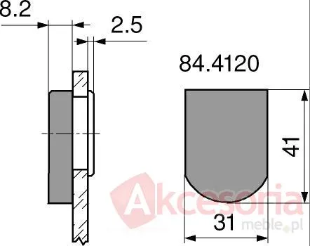 Zaślepka zawiasu do szkła CLIP Top 84.4120 - chrom połysk / kształt D
