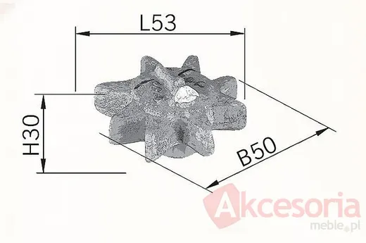 rysunek techniczny Gałka H068-53 Z Kolekcji Sun, Moon & Stars
