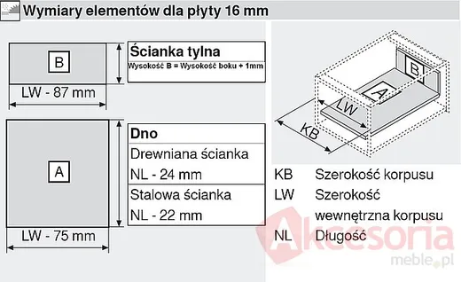 Tandembox INTIVO Mocowania Tyłu Z30M Do Wys.M=83mm Nikiel