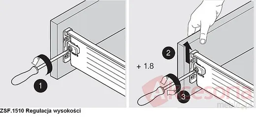 Metabox Mocowanie frontu ZSF.1510 Komplet Do Wysokości N