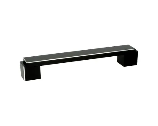 Uchwyt Aluminiowy US48 Czarny-Połysk Z Przetar. Rozstaw160mm(W)