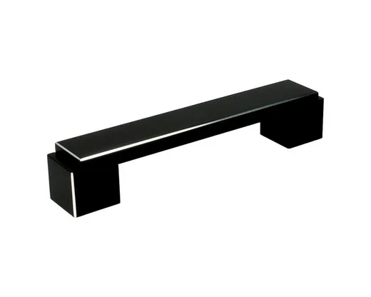 Uchwyt Aluminiowy US48 Czarny-Połysk Z Przetarc. Rozst.128mm(W)