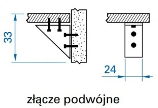Złącza meblowe podwójne Valcomp - biały