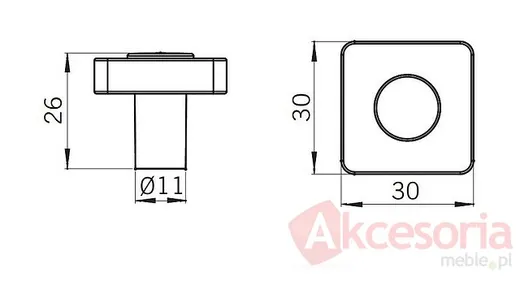rysunek techniczny Gałka LINOSELLI GLASEFFEKT 8118-30 - zielony / 30 mm