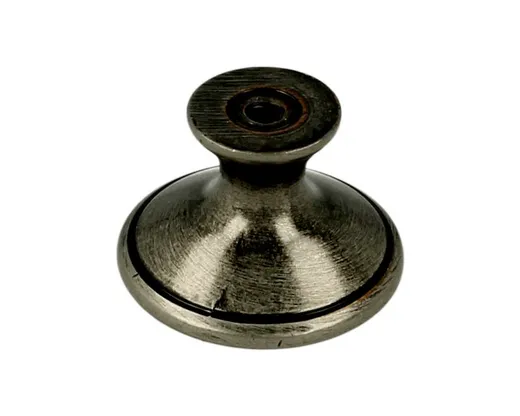 Gałka ROMANA 1700 - stare srebro, jasnobeżowa gładka porcelana / fi 29 mm