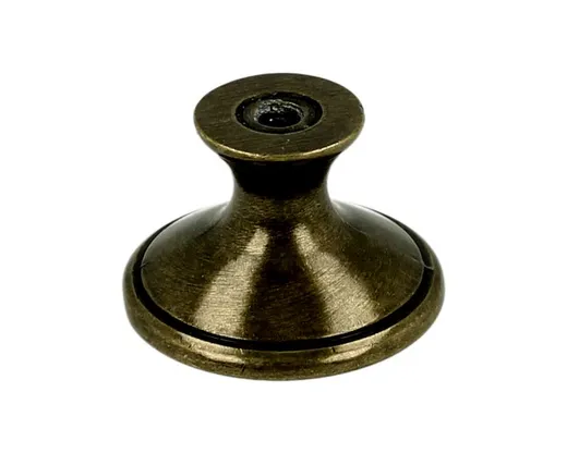 Gałka ROMANA 1700 - stary mosiądz, jasnobeżowa popękana porcelana / fi 29 mm