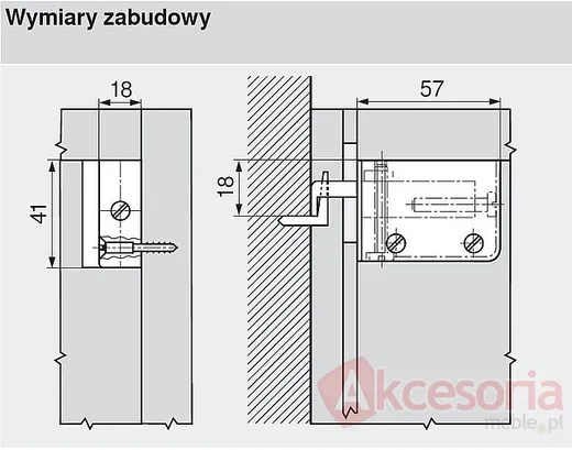 Zawieszka do szafek Blum lewa - biały