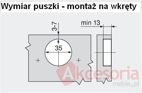 Zawias CLIP Top Kątowy 110°/-45° 79B3450 Z HAMULCEM Drzwi Nakł