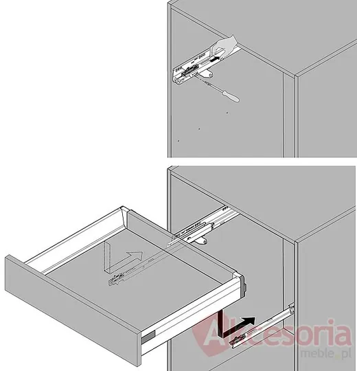 Tandembox TIP-ON Synchronizator Wysuwu Z55 Do Korpusu 65.8-72cm