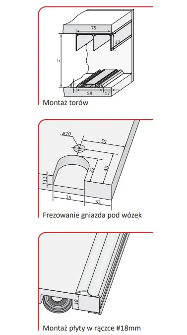 Rączka WENUS EKO Do Drzwi Przesuwnych Jasny Brąz dł. 270 cm