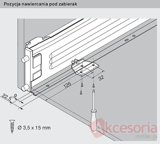 Szuflada METABOX 320M z hamulcem / wys. M=86 mm / dł. 55 cm / 25 kg / wysuw 75% / kremowy
