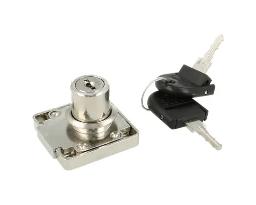 Zamek kwadratowy prawy Siso X-850 MASTER - niklowany / fi 19 mm / klucz łamany