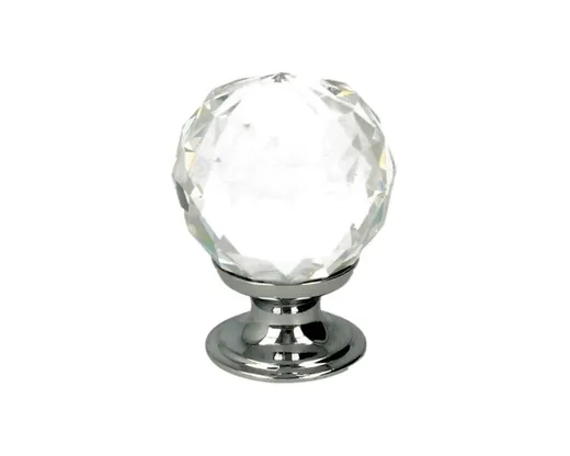 Gałka szklana GL01 - chrom połysk / fi 31 mm