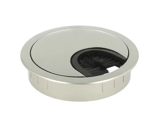 Przepust kablowy okrągły K260 metalowy - nikiel satyna / fi 60 mm