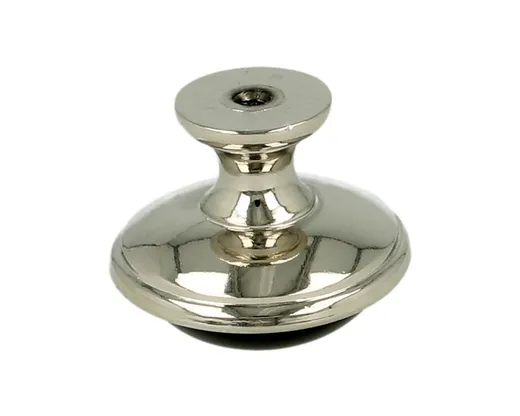 Gałka 24316 - nikiel połysk, czarna ceramika / fi 40 mm