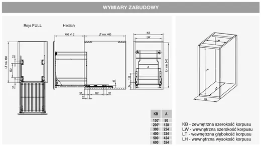 Cargo Mini Dolne VARIANT MULTI 30 cm - ocynk / miękki domyk